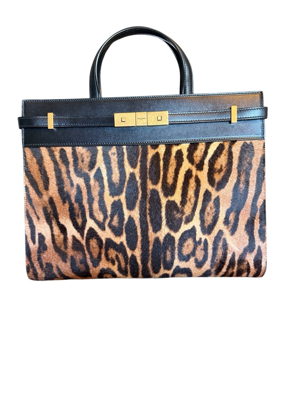 Saint Laurent Leopard Print Manhattan Top Handle bag- AUTHENTIC